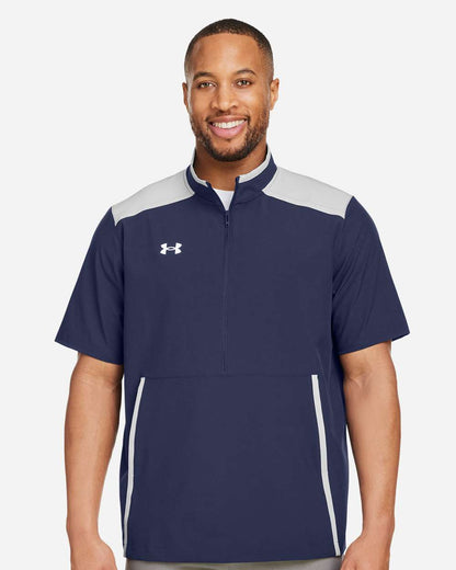 Under Armour Men's Motivate 3.0 Short Sleeve Half-Zip in Midnight Navy/ White, style 1389612