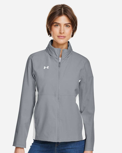 Under Armour Women's Rival Stretch Jacket in Mod Grey/ White, style 1389661