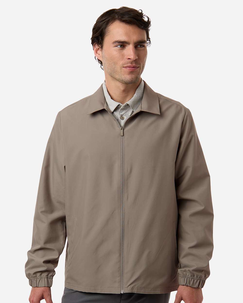 adidas Men's Lifestyle Full-Zip Jacket in Putty Beige, style A714