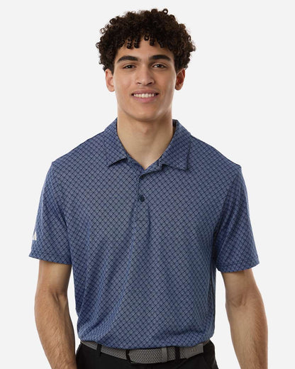 adidas Men's 4-Way Stretch Printed Polo in Collegiate Navy, style A716