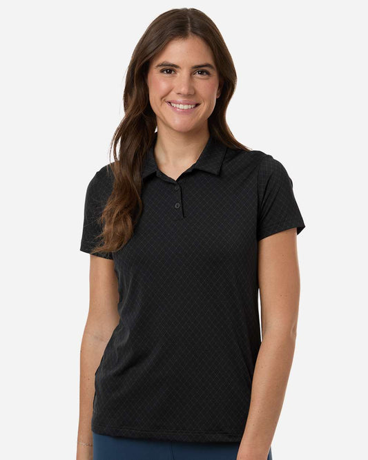 adidas Women's 4-Way Stretch Printed Polo in Carbon, style A717