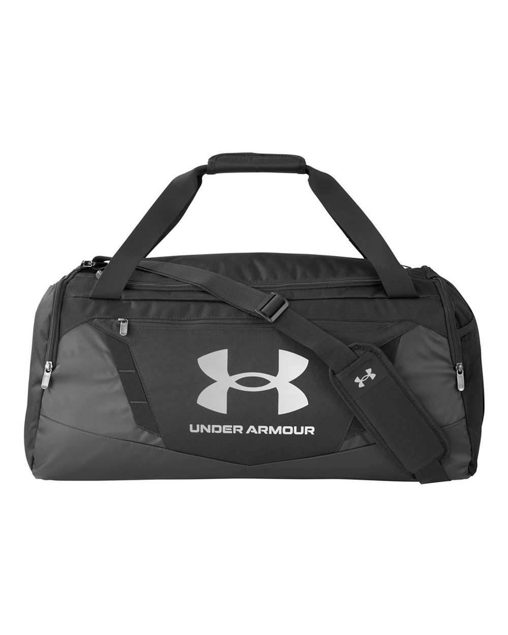 Under Armour Undeniable 5.0 MD Duffel Bag in Black/ Metallic Silver, style 1369223