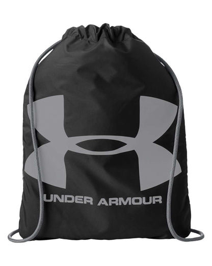Under Armour Ozsee Sackpack Drawstring Bag in Black/ Steel, style 1240539