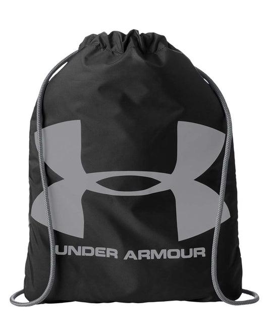 Under Armour Ozsee Sackpack Drawstring Bag in Black/ Steel, style 1240539