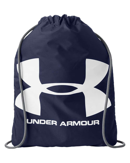 Under Armour Ozsee Sackpack Drawstring Bag in Midnight Navy/ White, style 1240539