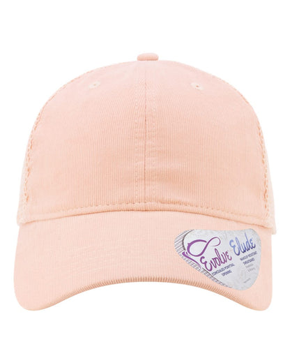 Infinity Her Women's Corduroy Cap blank in Pink Sorbet/ Floral/ Pink Sorbet, style JO