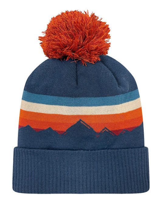 LOCALE Grand Recycled Beanie blank in Alpenglow/ Navy, style GRNDSR