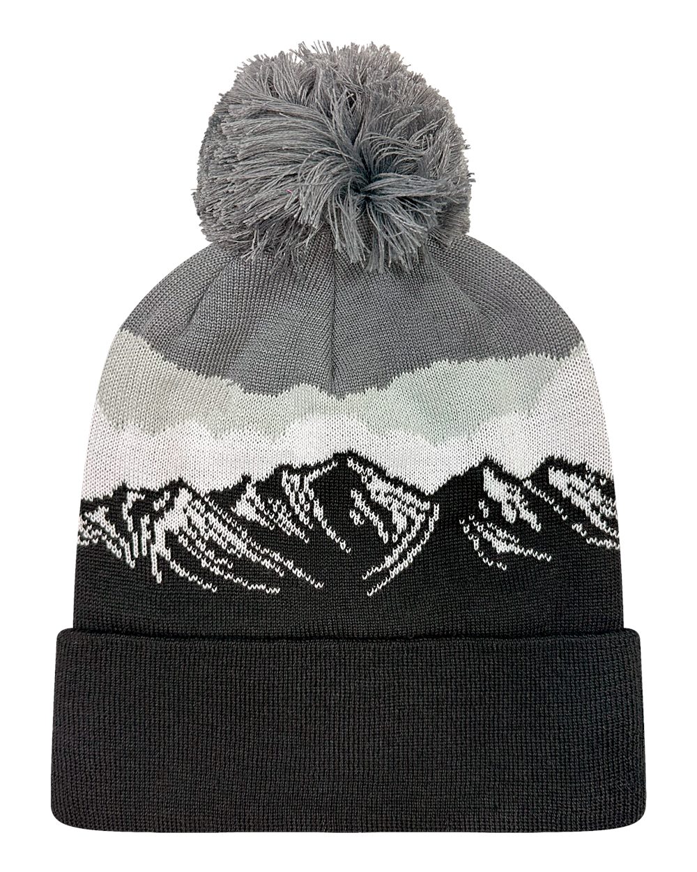 LOCALE Grand Recycled Beanie blank in Misty Peaks/ Black, style GRNDSR