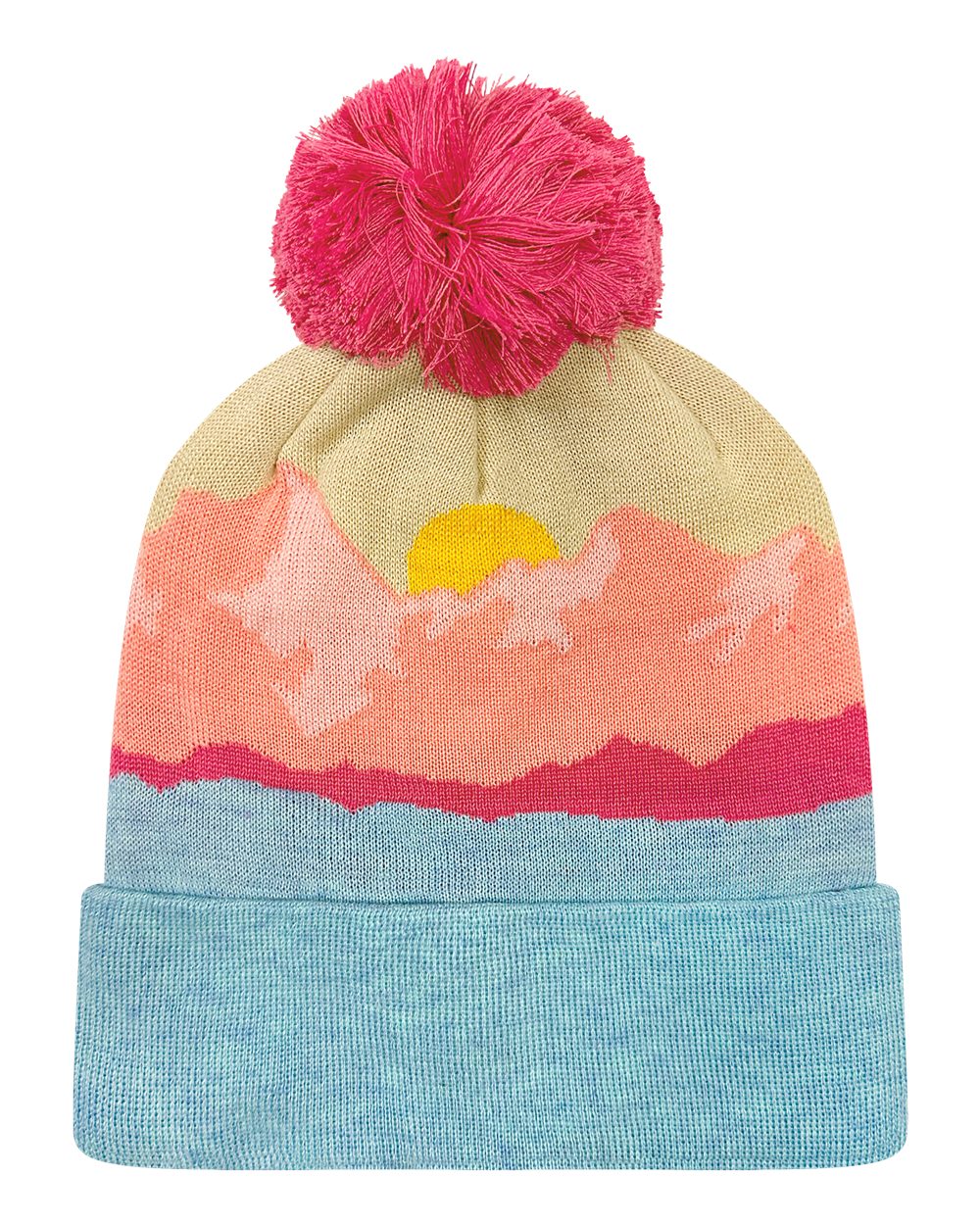 LOCALE Grand Recycled Beanie blank in Mountain Morning Aqua/ Peach, style GRNDSR