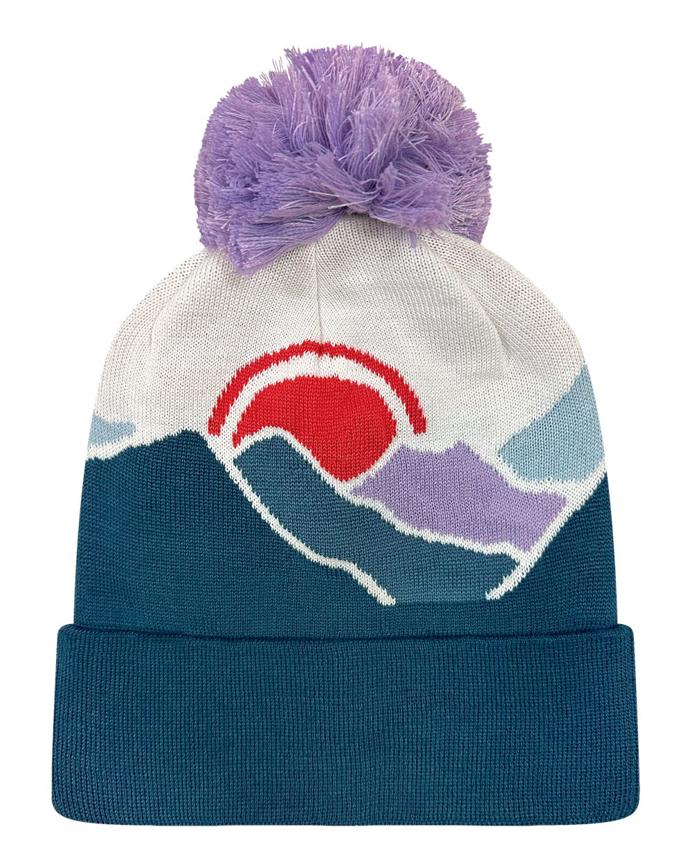 LOCALE Grand Recycled Beanie blank in Mountain Sunset/ Purple, style GRNDSR