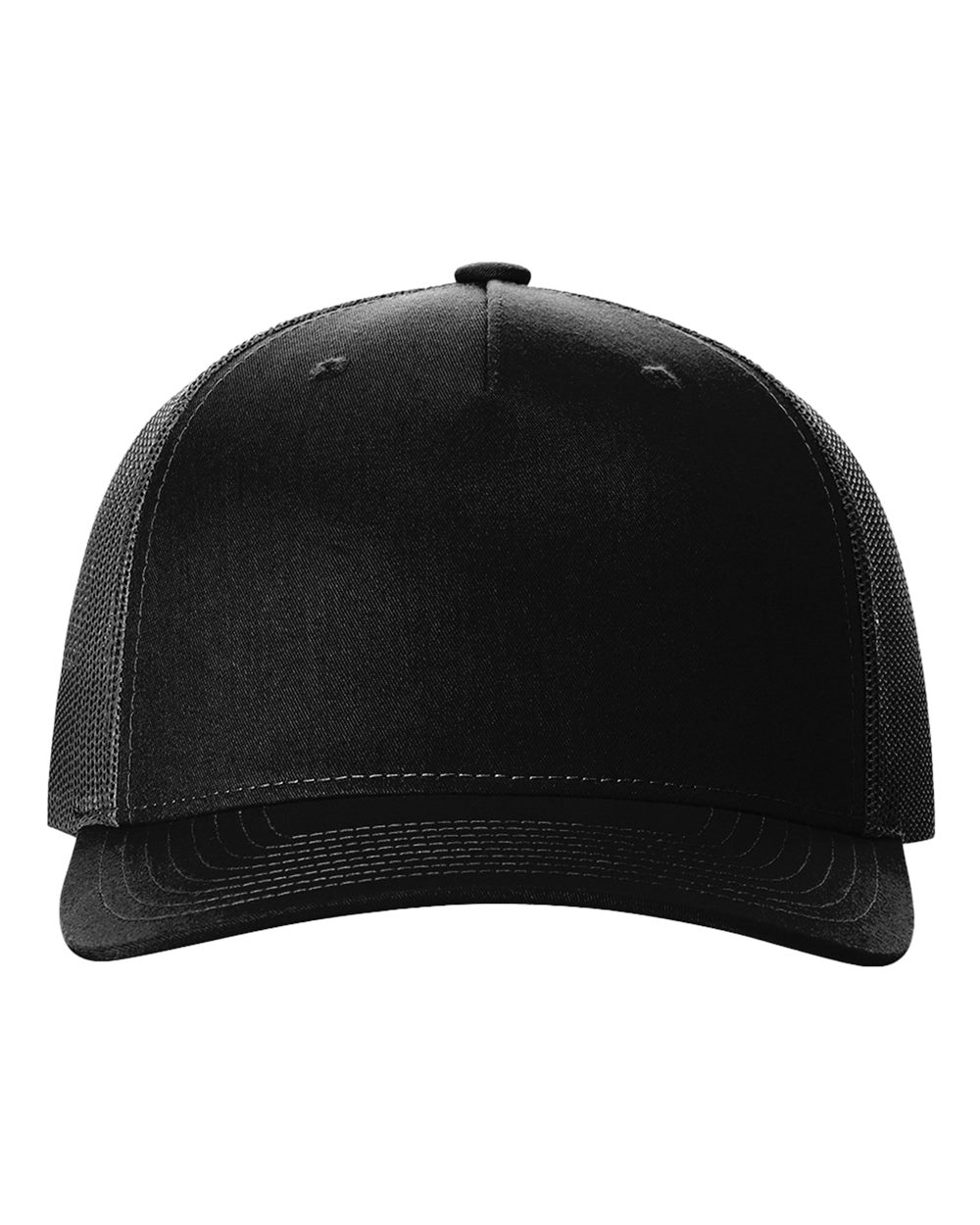 Richardson 112FP Five-Panel Trucker Cap in Black