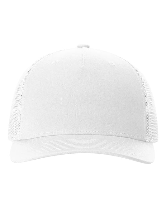 Richardson 112FP Five-Panel Trucker Cap in White