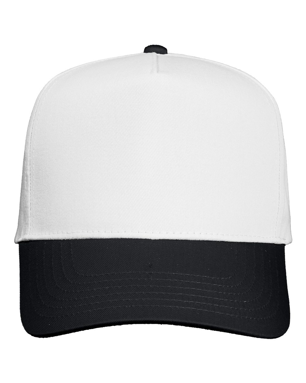 Valucap Five-Panel Twill Cap blank in White/ Black, style 8869