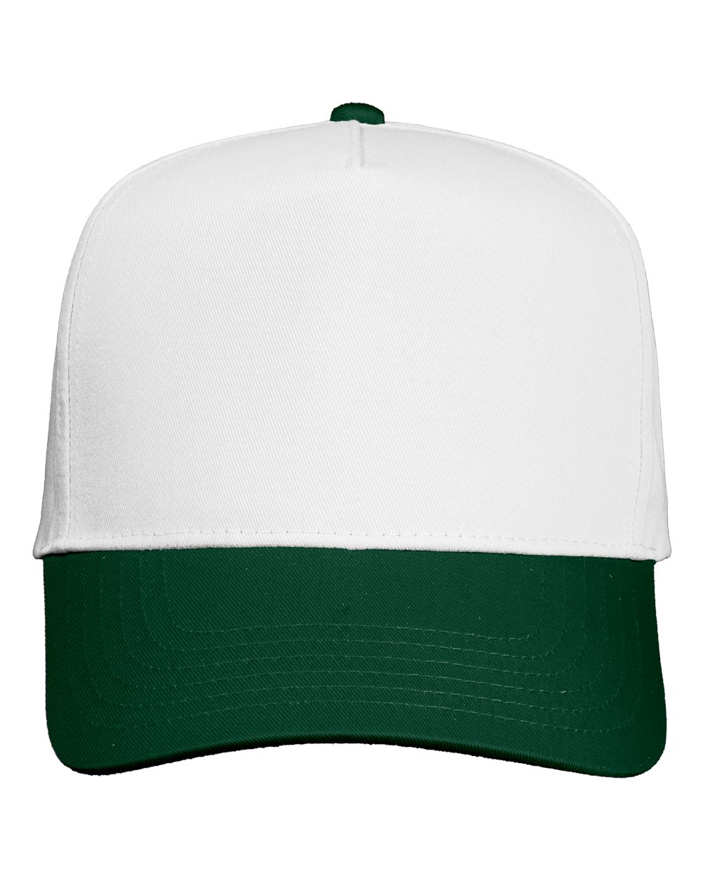 Valucap Five-Panel Twill Cap blank in White/ Forest, style 8869