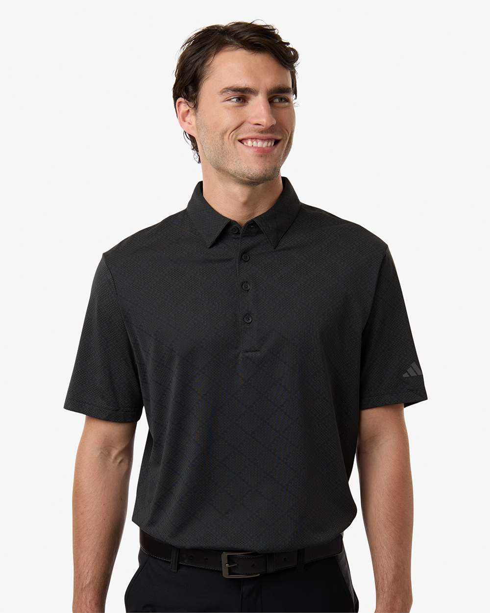 adidas Men's Ultimate365 Jacquard Polo in Carbon/ Black, style A2014
