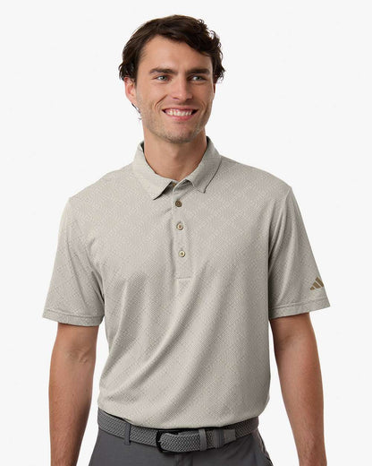 adidas Men's Ultimate365 Jacquard Polo in Putty Beige/ White, style A2014