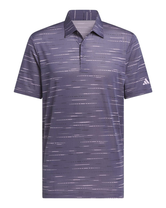adidas Men's Ultimate365 Mesh Glimmer Print Polo in Preloved Violet, style A2015