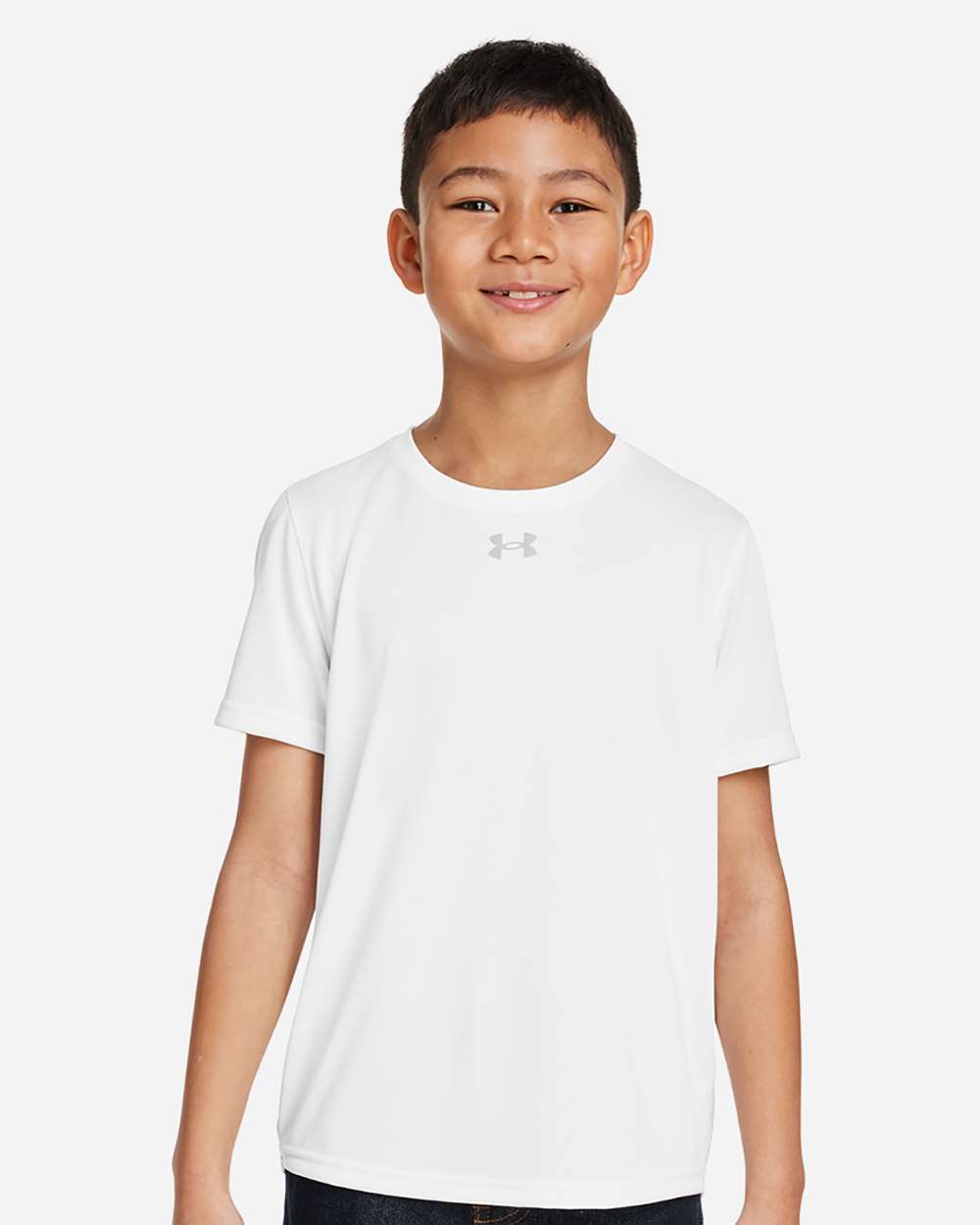 Under Armour Youth Tech Team T-Shirt in White/ Mod Grey, style 1377487