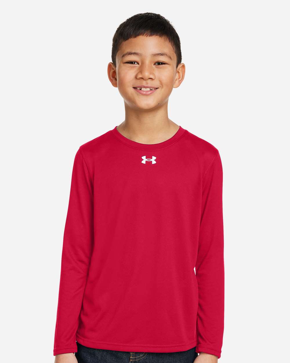 Under Armour Youth Tech Team Long Sleeve T-Shirt in Red/ White, style 1377488
