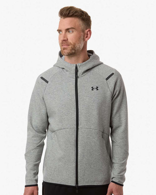 Under Armour Men's Unstoppable Fleece Full-Zip in Mod Grey/ Black, style 1379806