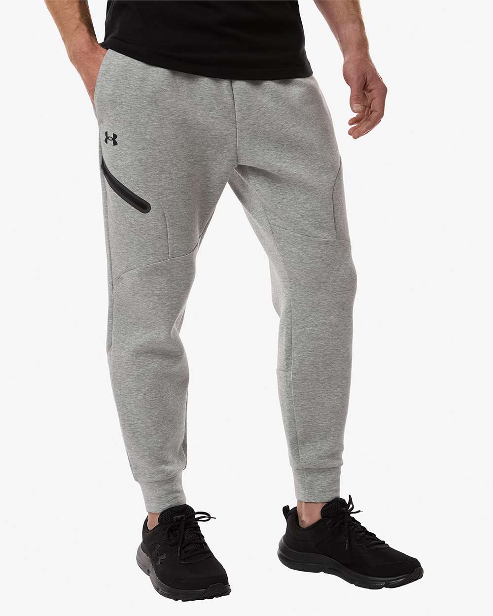 Under Armour Men's Unstoppable Fleece Joggers in Mod Grey/ Black, style 1379808