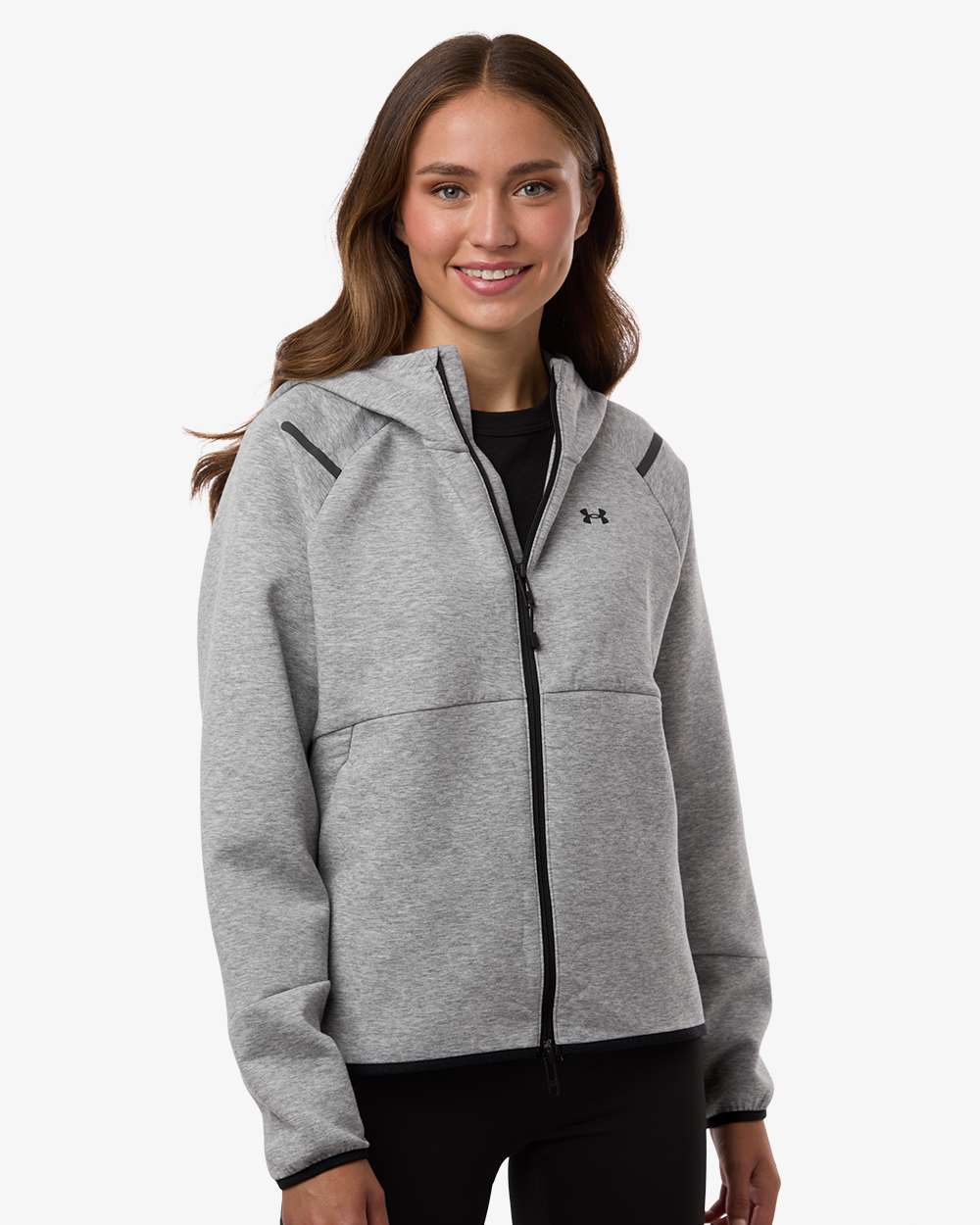 Under Armour Women's Unstoppable Fleece Full-Zip Jacket in Mod Grey/ Black, style 1379842