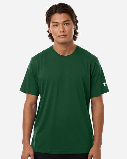 Under Armour Men's Athletic 2.0 T-Shirt in Forest Green/ White, style 1383264