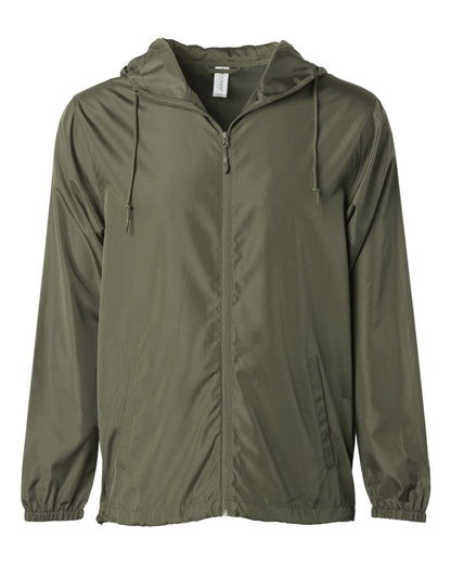 Independent Trading Co. EXP54LWZ Lightweight Windbreaker in Army