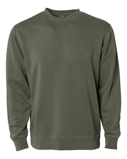 Independent Trading Co. PRM3500 Midweight Pigment-Dyed Crewneck in Pigment Army
