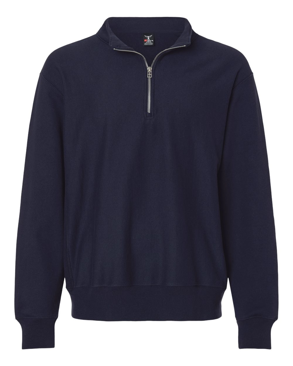 Hanes Unisex Beefy Sweats Premium Heavyweight Quarter-Zip Sweatshirt blank in Athletic Navy, style OG900