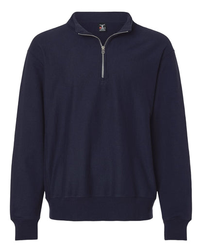Hanes Unisex Beefy Sweats Premium Heavyweight Quarter-Zip Sweatshirt blank in Athletic Navy, style OG900
