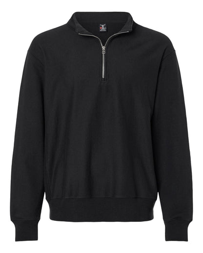 Hanes Unisex Beefy Sweats Premium Heavyweight Quarter-Zip Sweatshirt blank in Black, style OG900