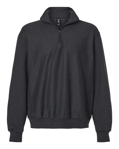 Hanes Unisex Beefy Sweats Premium Heavyweight Quarter-Zip Sweatshirt blank in Charcoal Heather, style OG900
