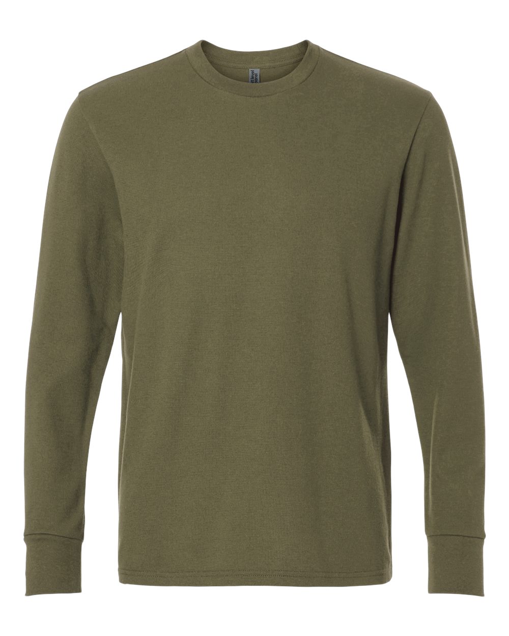 Next Level Unisex Ideal Thermal Long Sleeve Tee blank in Military Green, style 8211