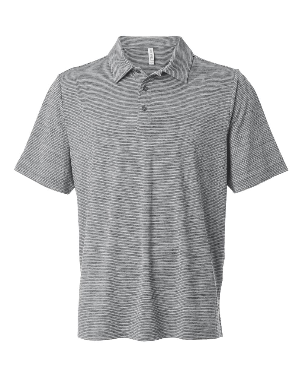 Team 365 Men's Relay Heathered Stripe Polo blank in Black Heather/ White, style TT125