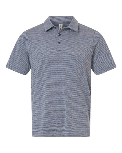 Team 365 Men's Relay Heathered Stripe Polo blank in Sport Dark Navy Heather/ White, style TT125