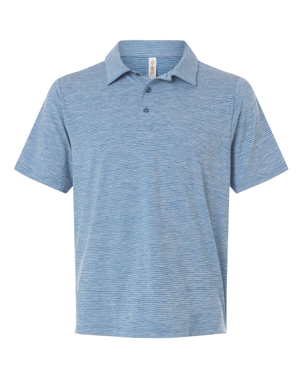 Team 365 Men's Relay Heathered Stripe Polo blank in Sport Royal Heather/ White, style TT125