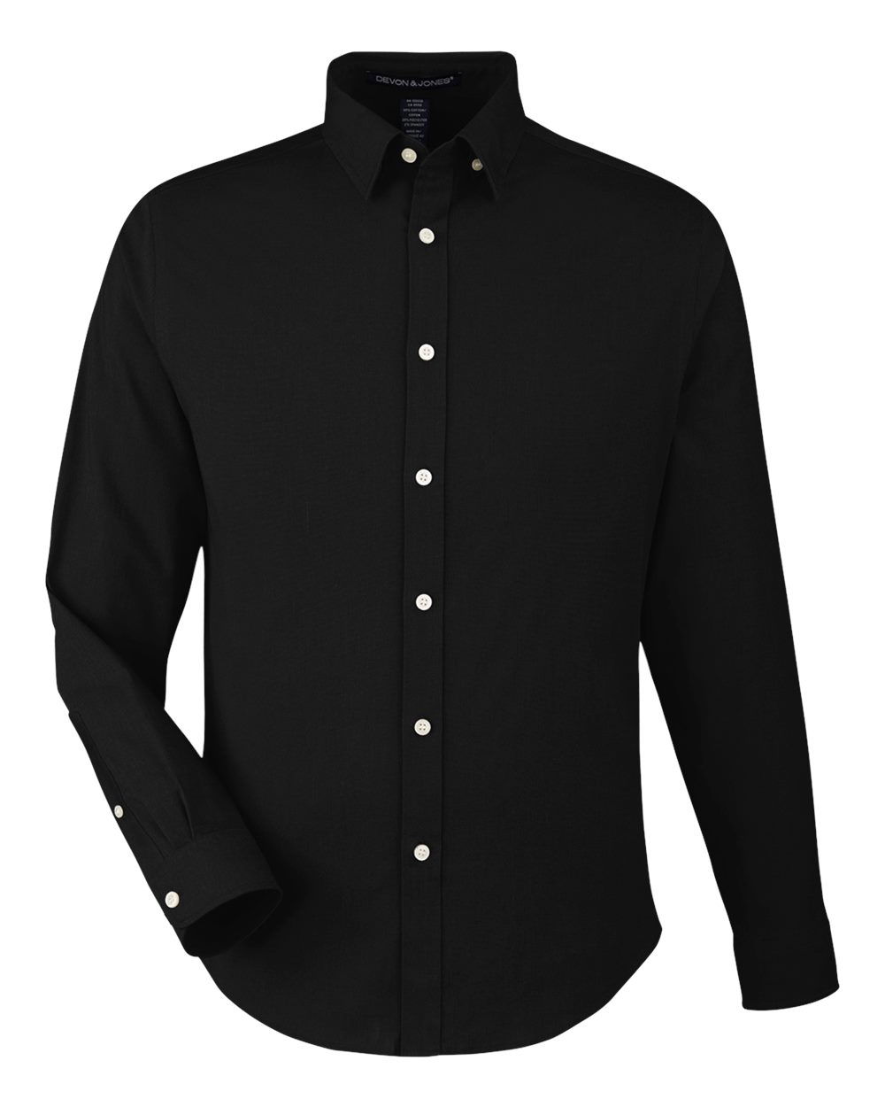 Devon & Jones Men's CrownLux Performance Spencer Poplin Dress Shirt blank in Black, style DG505