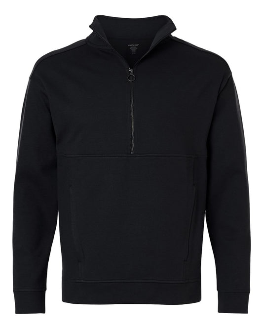 North End Men's Mantra Half-Zip Ottoman Pullover blank in Black, style NE220