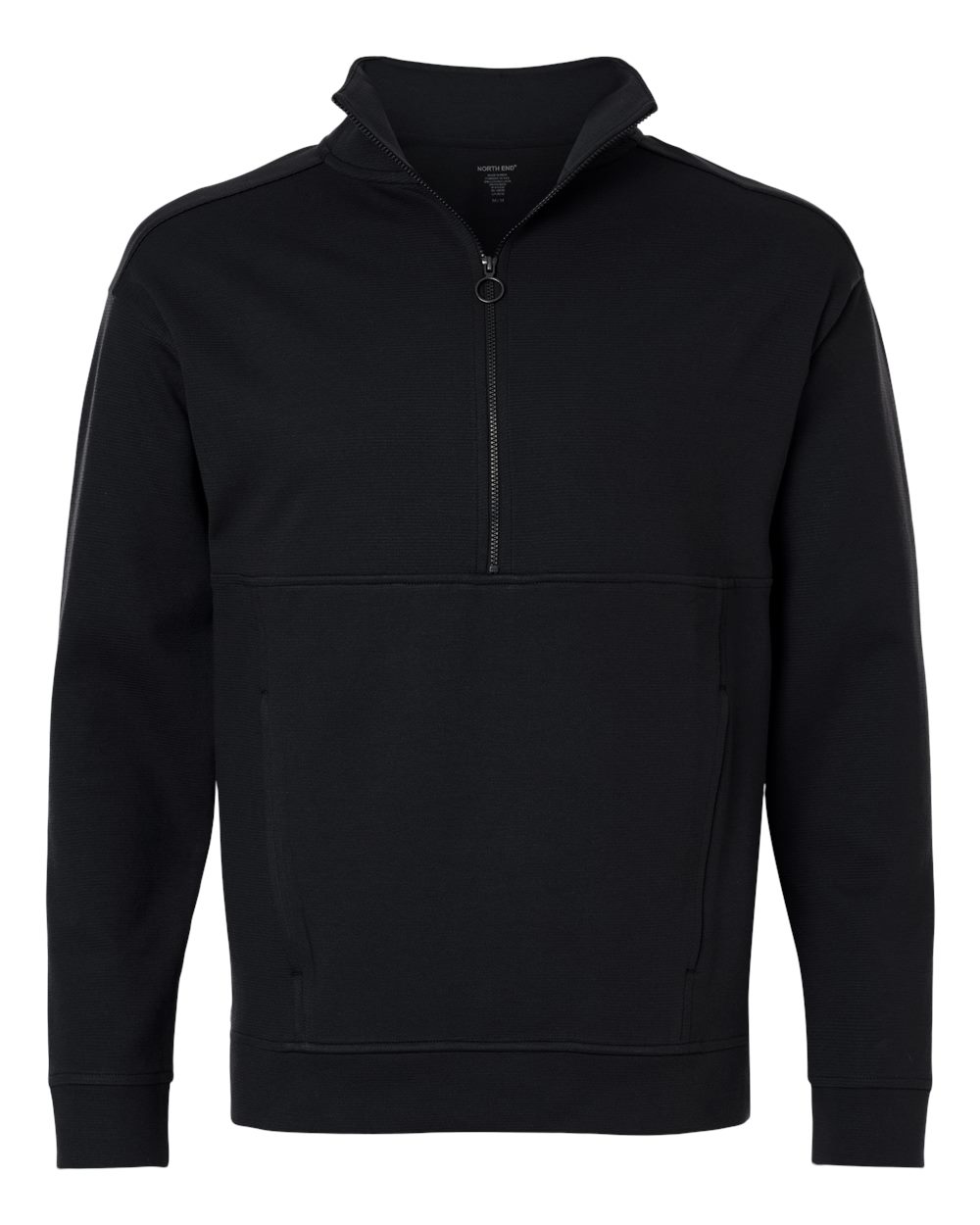 North End Men's Mantra Half-Zip Ottoman Pullover blank in Black, style NE220