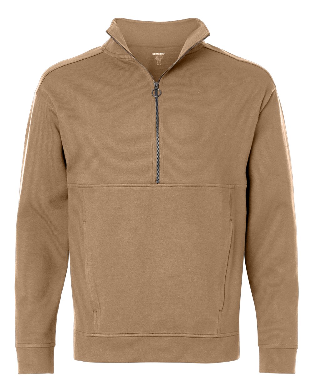 North End Men's Mantra Half-Zip Ottoman Pullover blank in Cafe, style NE220