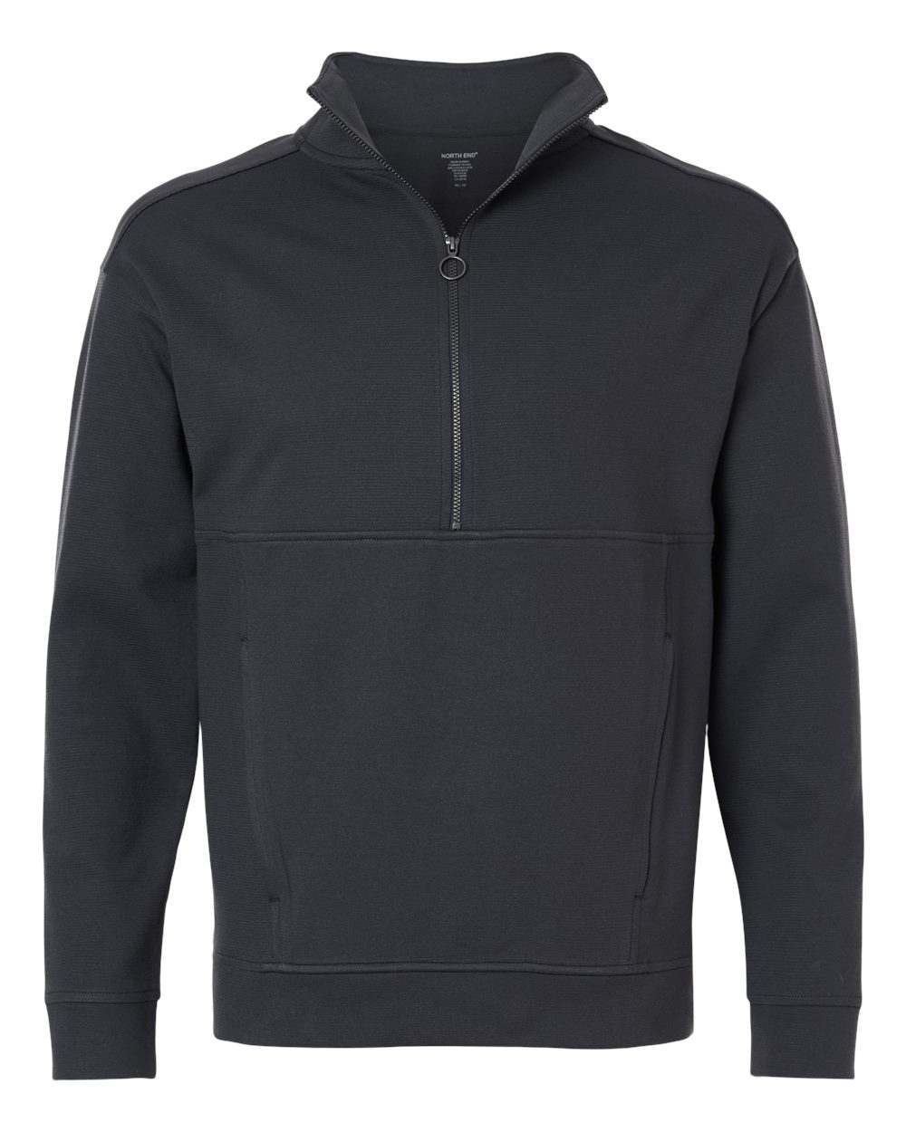North End Men's Mantra Half-Zip Ottoman Pullover blank in Carbon, style NE220