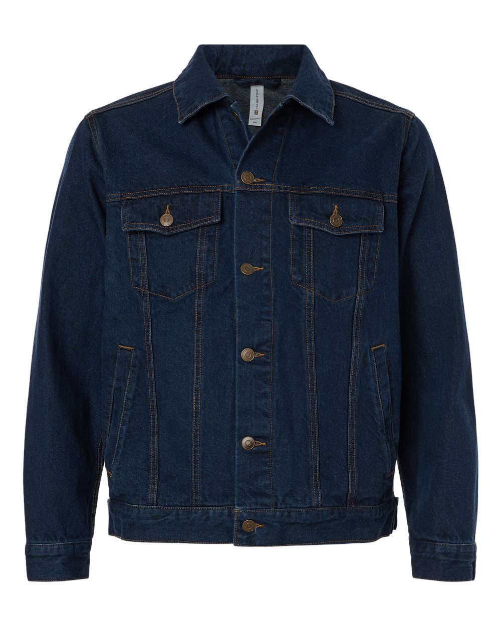 Harriton Unisex Cooper Denim Jacket blank in Dark Denim, style M75