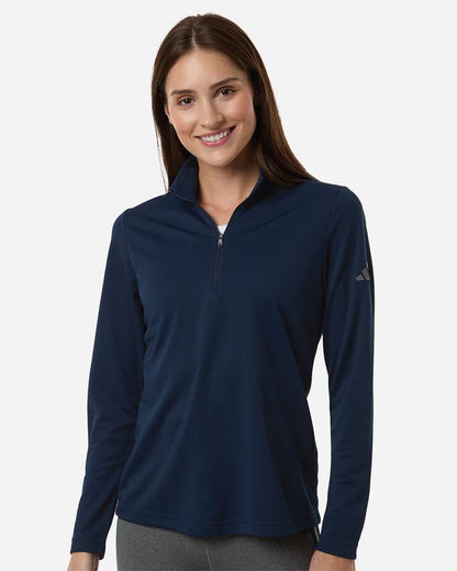 adidas Women's Lightweight Quarter-Zip Pullover in Collegiate Navy, style A400