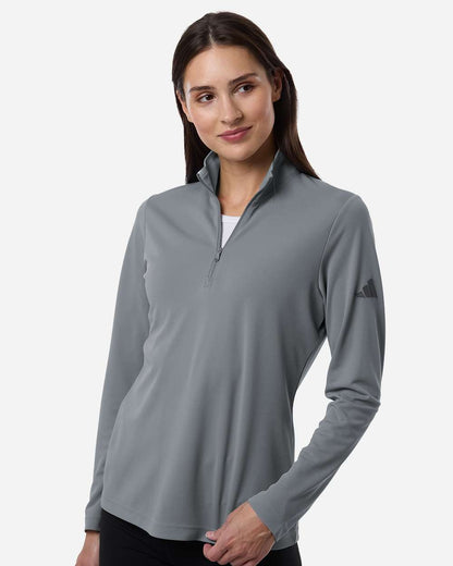 adidas Women's Lightweight Quarter-Zip Pullover in Grey Three, style A400