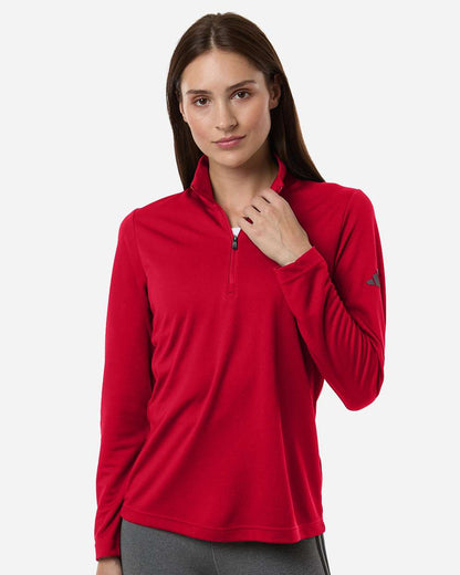 adidas Women's Lightweight Quarter-Zip Pullover in Power Red, style A400