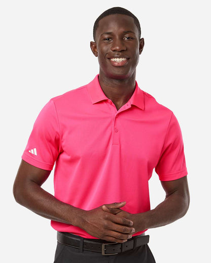 adidas Men's Performance Piqué Polo in Lucid Pink, style A430