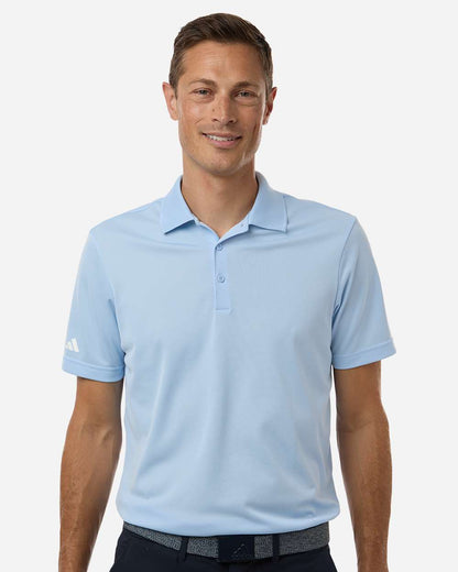 adidas Men's Performance Piqué Polo in Glow Blue, style A430