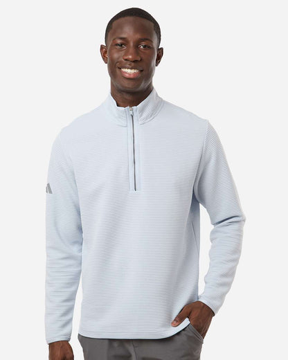 adidas Men's Spacer Quarter-Zip Pullover in Halo Blue, style A588