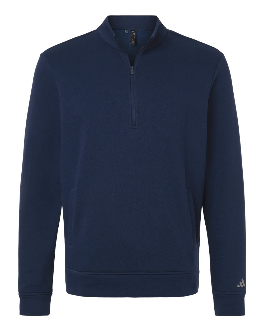 adidas Men's Elevated Fleece Quarter-Zip Pullover blank in Collegiate Navy, style A721